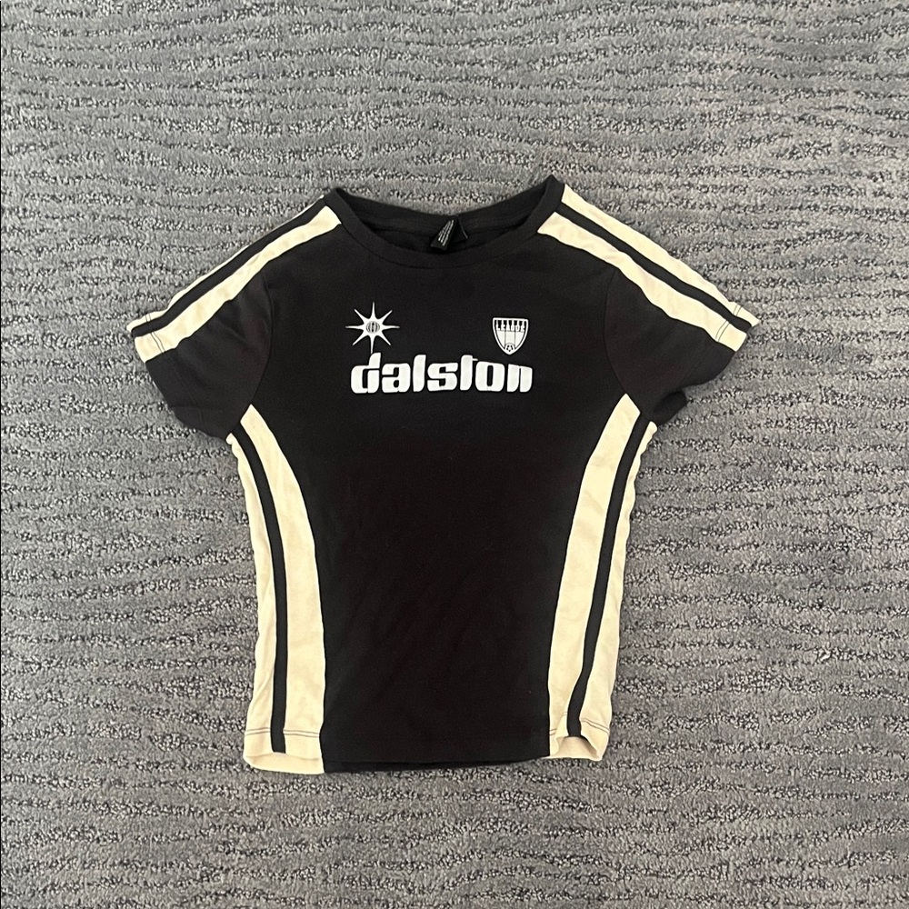 Urban Outfitters Black and Cream Short Sleeve Tee